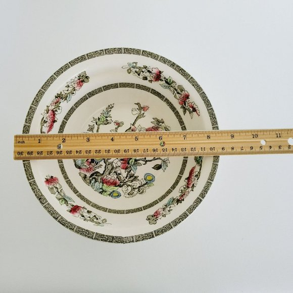 Vintage Johnson Bros Indian Tree 8" Round Serving Bowl Oriental Red Green Floral - Picture 9 of 10